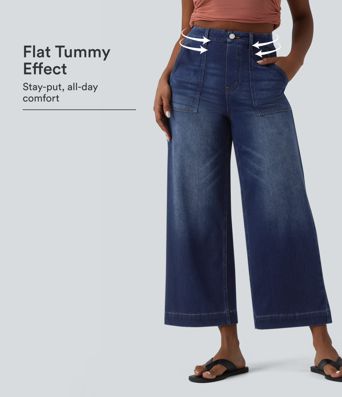 Halara Flex™ High Waisted Tummy Control Casual Baggy Jeans with Pockets