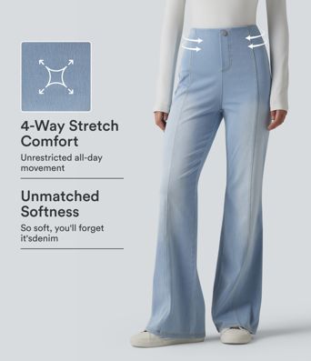 Halara Flex™  High Waisted Tummy Control Casual Flare Jeans with Pockets