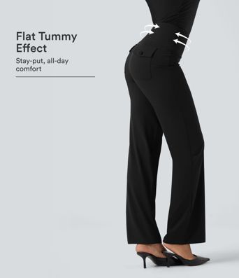 Halara UltraSculpt™ High Waisted Tummy Control Straight Leg Work Pants with Pockets