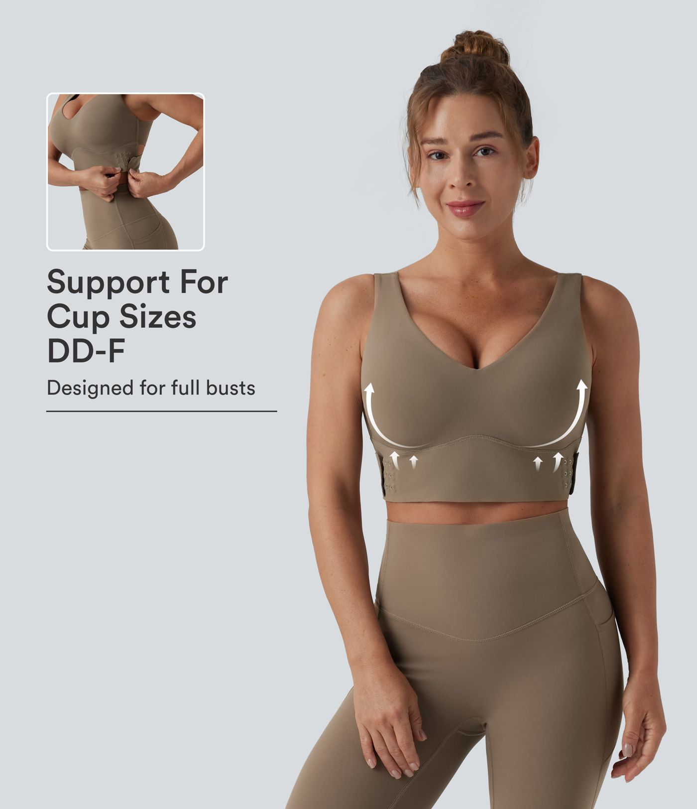 Halara UltraSculpt™ Medium Support V Neck Push-Up Training Sports Bra DD-F Cups Halara UltraSculpt™ Medium Support V Neck Push-Up Training Sports Bra DD-F Cups
