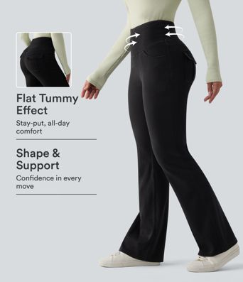 Halara Flex™ High Waisted Tummy Control Flare Casual Jeans with Pockets