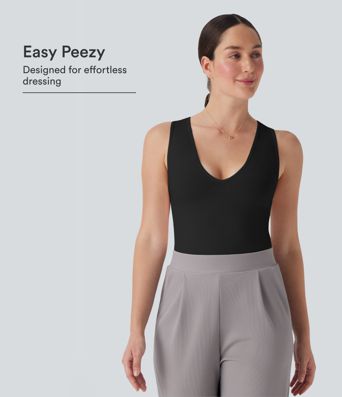 OneForm Seamless Flow V Neck Sleeveless Work Shapewear Bodysuit-Easy Peezy Edition OneForm Seamless Flow V Neck Sleeveless Work Shapewear Bodysuit-Easy Peezy Edition
