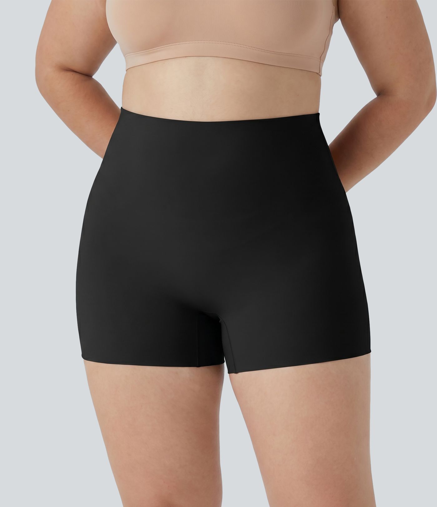 Short boyleg grande taille taille haute, très extensible et lisse, pour la détente