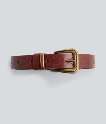 Vintage Embossed Metal Buckle Belt