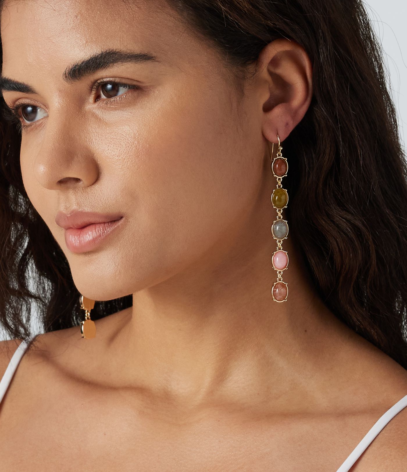 Colorful Stone Drop Earrings