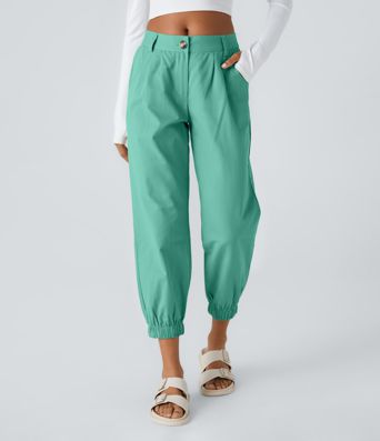 Mid Rise Casual Joggers with Pockets