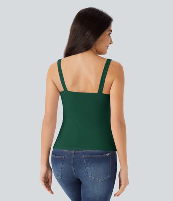 Ruched Backless Casual Tank Top Ruched Backless Casual Tank Top