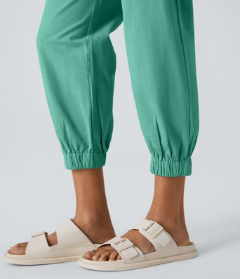Mid Rise Casual Joggers with Pockets