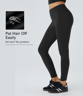 Patitoff™ 2.0 leggings de yoga taille haute avec poches latérales, résistants aux poils d'animaux