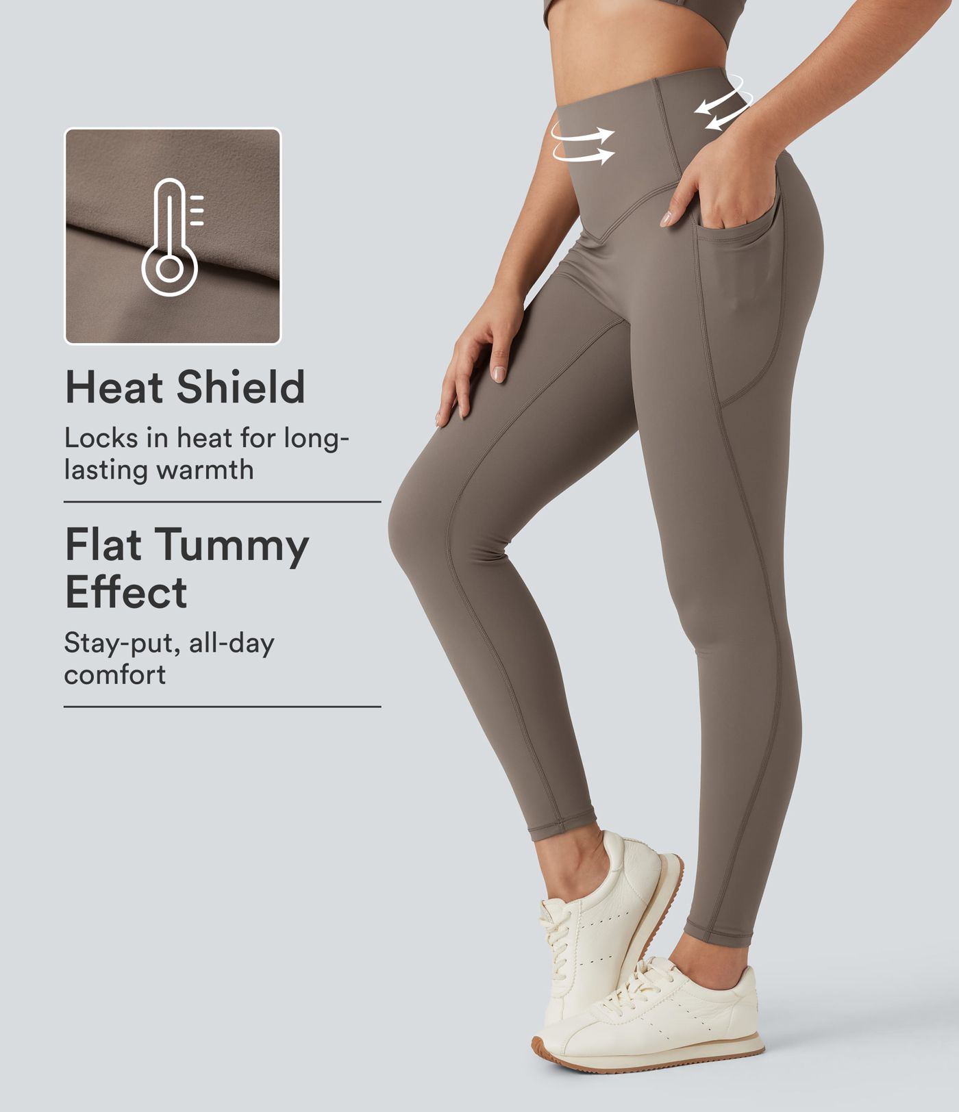 Halara Ultrasculpt™ Heat High Waisted Tummy Control Fleece Yoga Leggings with Pockets Halara Ultrasculpt™ Heat High Waisted Tummy Control Fleece Yoga Leggings with Pockets