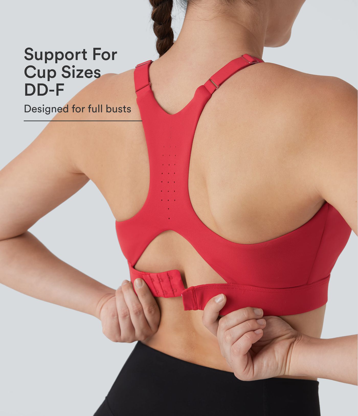 SpeedWave™ Medium Support Molded Cups Perforated Adjustable Hook Quick Dry Training Sports Bra DD-F Cups SpeedWave™ Medium Support Molded Cups Perforated Adjustable Hook Quick Dry Training Sports Bra DD-F Cups