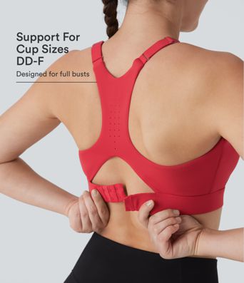 SpeedWave™ Medium Support Molded Cups Perforated Adjustable Hook Quick Dry Training Sports Bra DD-F Cups SpeedWave™ Medium Support Molded Cups Perforated Adjustable Hook Quick Dry Training Sports Bra DD-F Cups