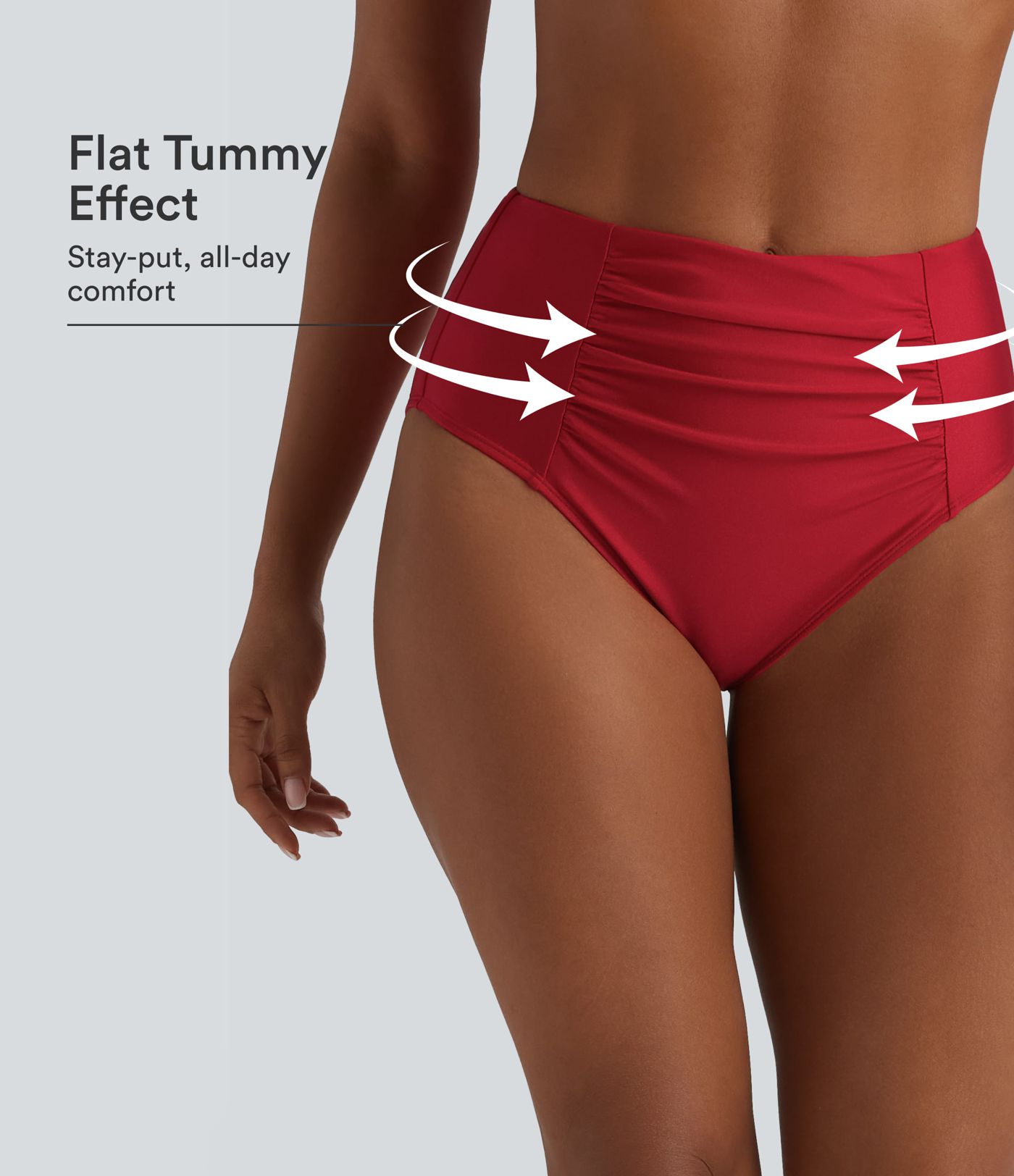 High Waisted Tummy Control Ruched Bikini Bottom Swimsuit High Waisted Tummy Control Ruched Bikini Bottom Swimsuit