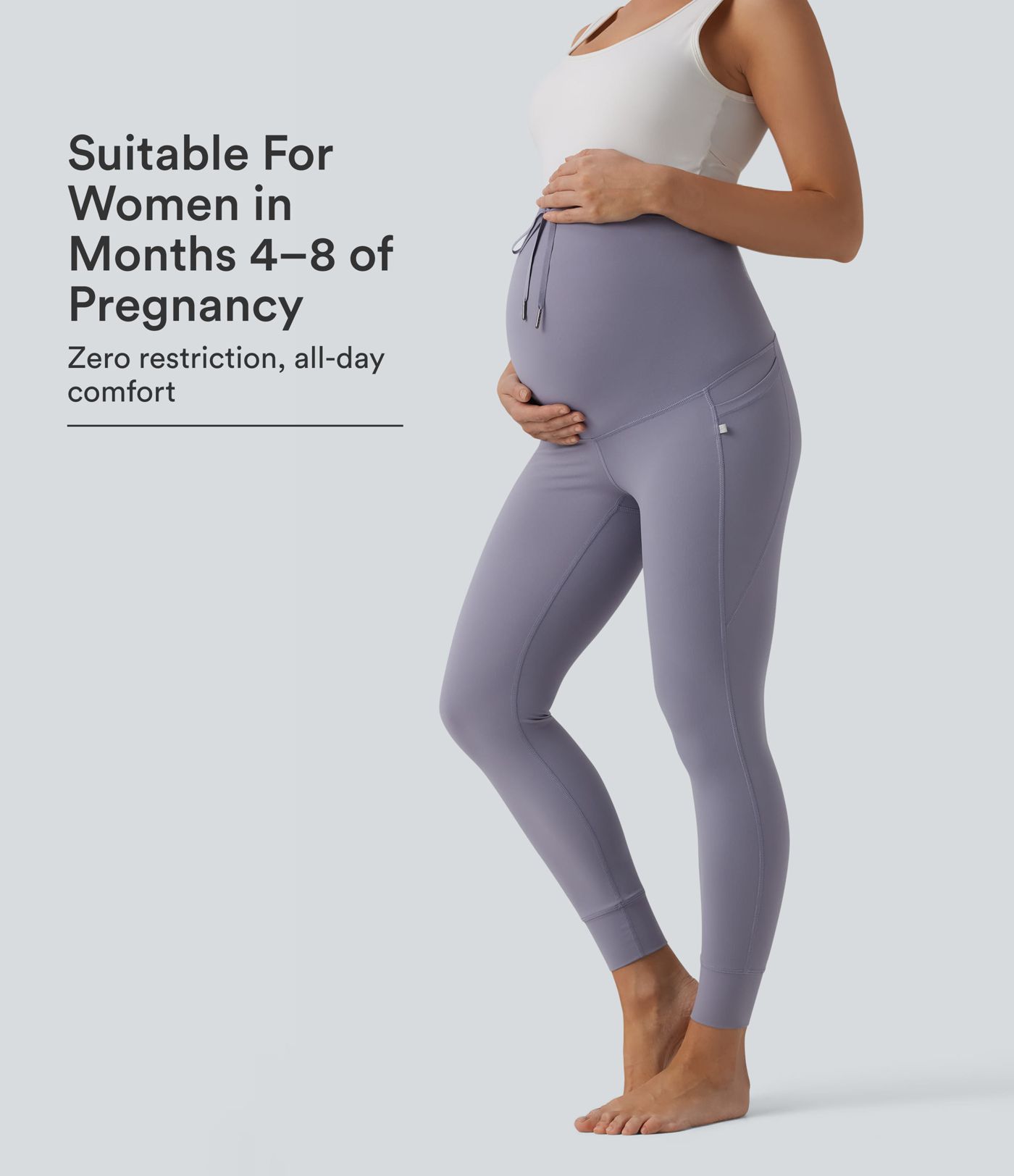 Halara UltraSculpt™ Ultra High-Waist Drawstring Plain 7/8 Yoga Maternity Leggings with Pockets Halara UltraSculpt™ Ultra High-Waist Drawstring Plain 7/8 Yoga Maternity Leggings with Pockets