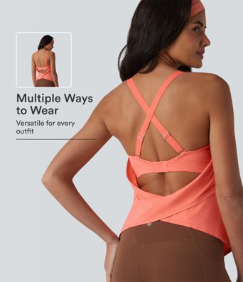 Halara UltraSculpt™ débardeur d'entraînement avec soutien-gorge intégré, dos nu à bretelles croisées et boucle réglable