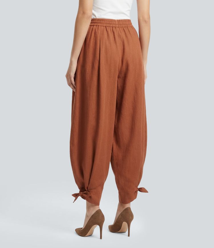Mid Rise Casual Balloon Joggers with Pockets
