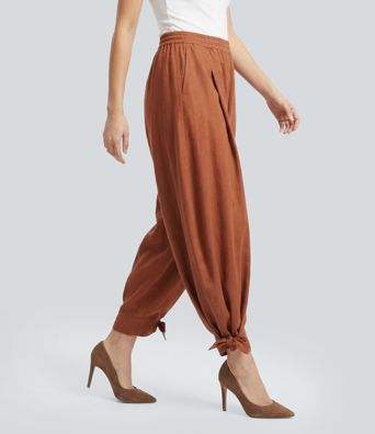 Mid Rise Casual Balloon Joggers with Pockets