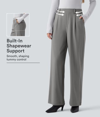 Halara Flex™ DayStretch High Waisted Tummy Control Straight Leg Work Pants with Pockets