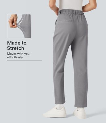High Waisted Slim Casual Chino Cotton Pants with Pockets High Waisted Slim Casual Chino Cotton Pants with Pockets