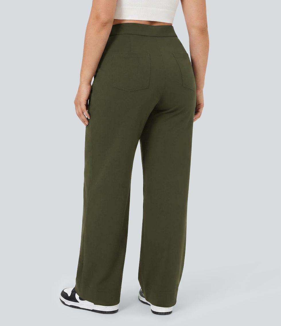 DayStretch - Hose mit hohem Bund, Seitentaschen und geradem Bein - Plus Size