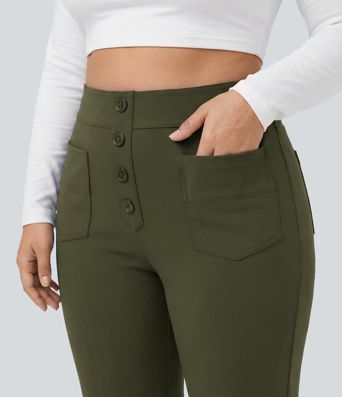DayStretch - Hose mit hohem Bund, Seitentaschen und geradem Bein - Plus Size