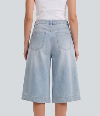 Halara Flex™ Mid Rise Casual Pedal Pusher Baggy Jeans with Pockets