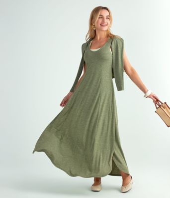 U Neck Flowy Maxi Casual Tank Dress