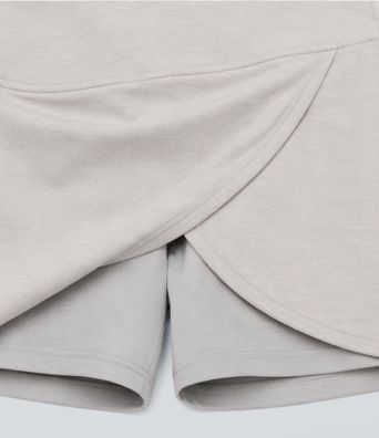Mid Rise Curved Split Hem 2-in-1 Workout Mini Skirt