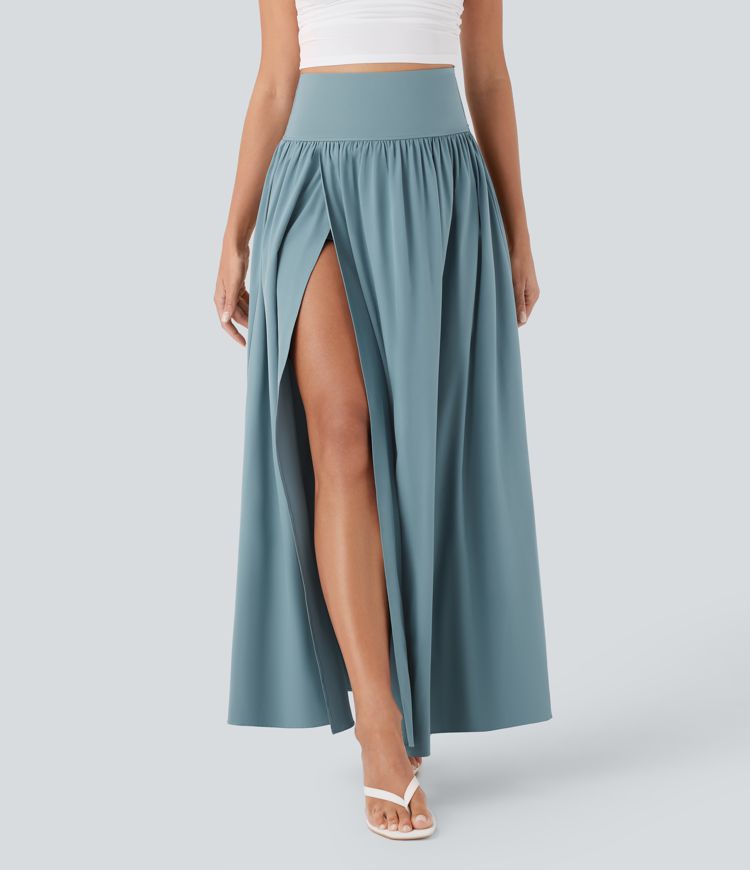 Breezeful™ SoCinched Jupe Longue Taille Haute Contrôle du Ventre 2-en-1 Fluide Séchage Rapide