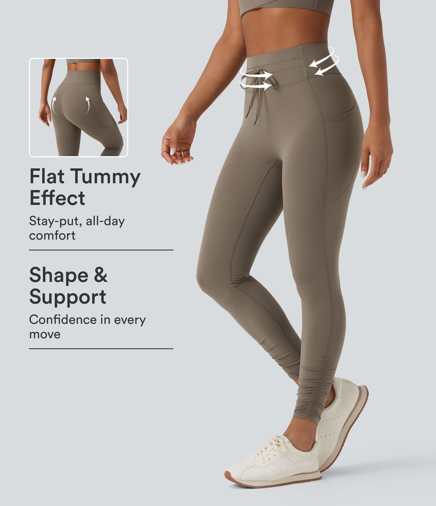 Halara UltraSculpt™ SoCinched leggings de yoga moldeadores del cuerpo, de talle alto, con cordón y bolsillos Halara UltraSculpt™ SoCinched leggings de yoga moldeadores del cuerpo, de talle alto, con cordón y bolsillos