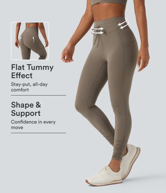 Halara UltraSculpt™ SoCinched leggings de yoga moldeadores del cuerpo, de talle alto, con cordón y bolsillos Halara UltraSculpt™ SoCinched leggings de yoga moldeadores del cuerpo, de talle alto, con cordón y bolsillos