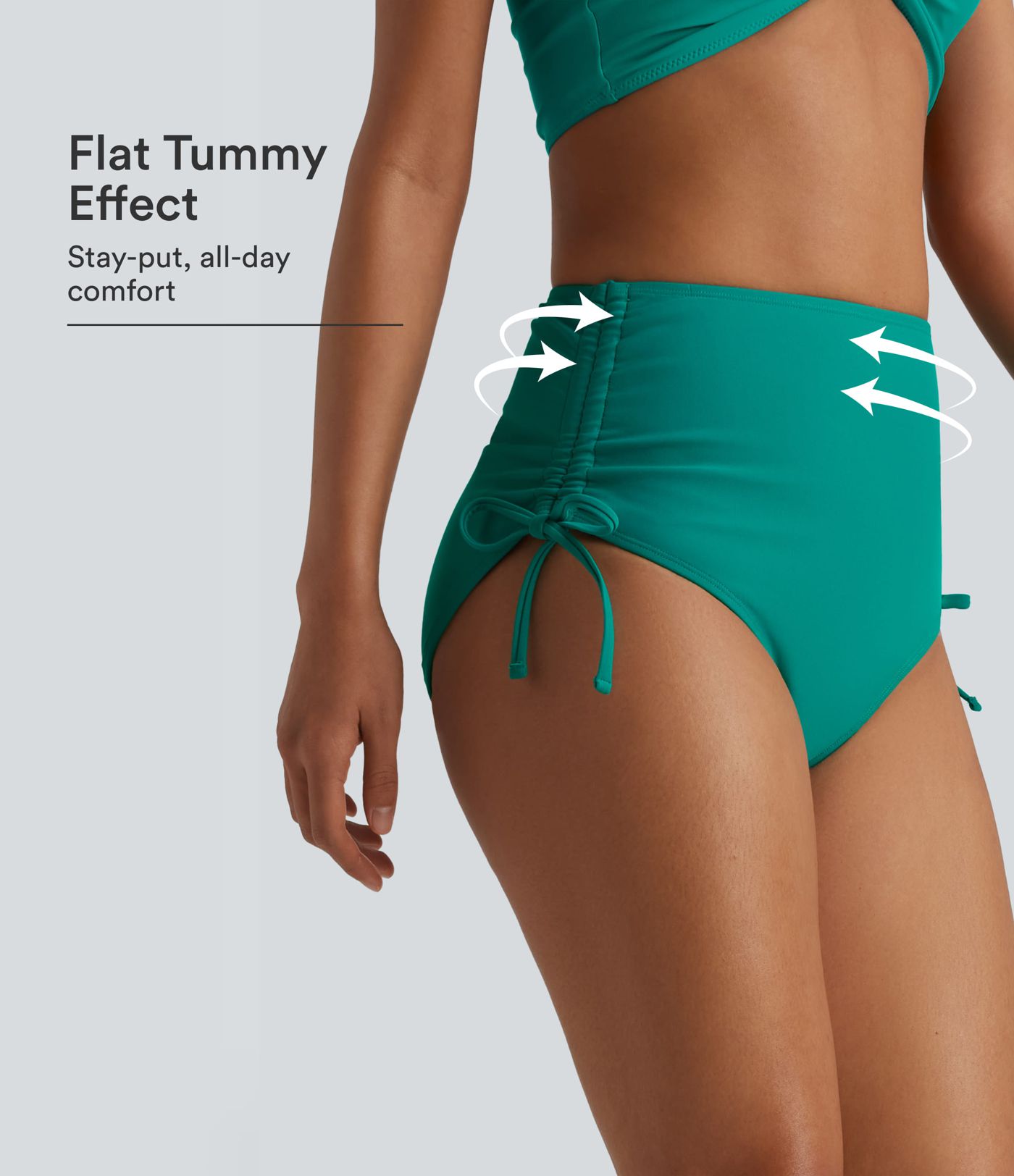High Waisted Tummy Control Drawstring Ruched Bikini Bottom Swimsuit High Waisted Tummy Control Drawstring Ruched Bikini Bottom Swimsuit
