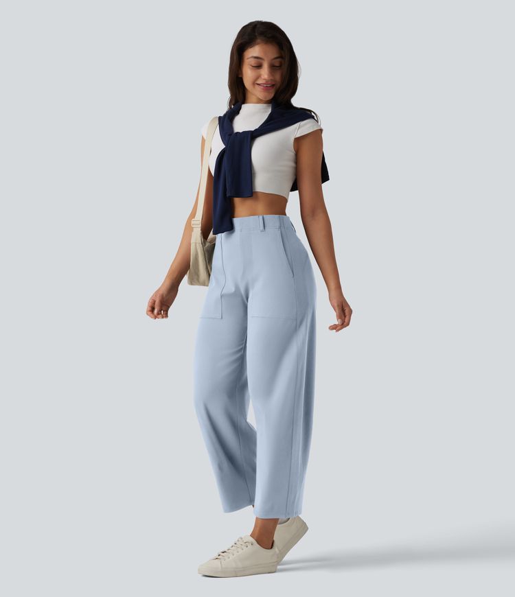 Pantalon barrel DayStretch taille haute avec poches