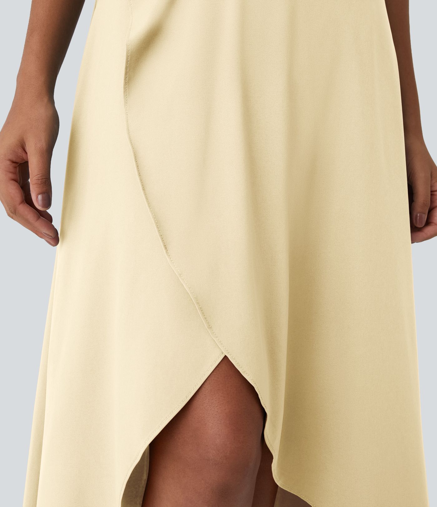 Breezeful™ High Waisted High Low Ruffle 2-in-1 Flowy Quick Dry Casual Regular Maxi Skirt