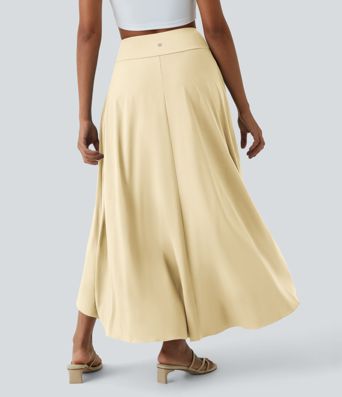 Breezeful™ High Waisted High Low Ruffle 2-in-1 Flowy Quick Dry Casual Regular Maxi Skirt