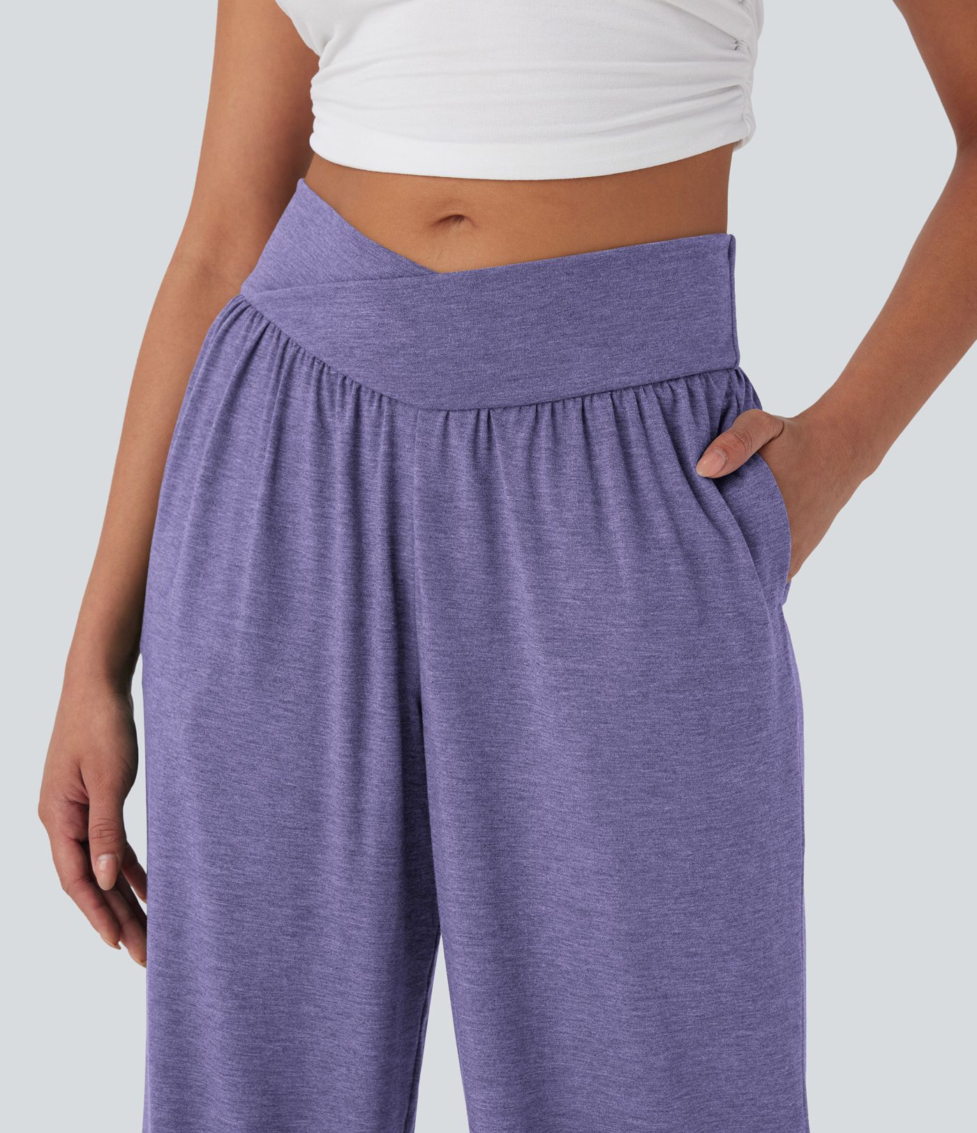 Joggers décontractés à taille haute avec poches et cordon de serrage Joggers décontractés à taille haute avec poches et cordon de serrage