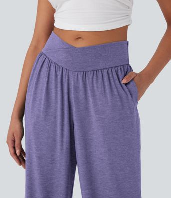 Joggers décontractés à taille haute avec poches et cordon de serrage Joggers décontractés à taille haute avec poches et cordon de serrage