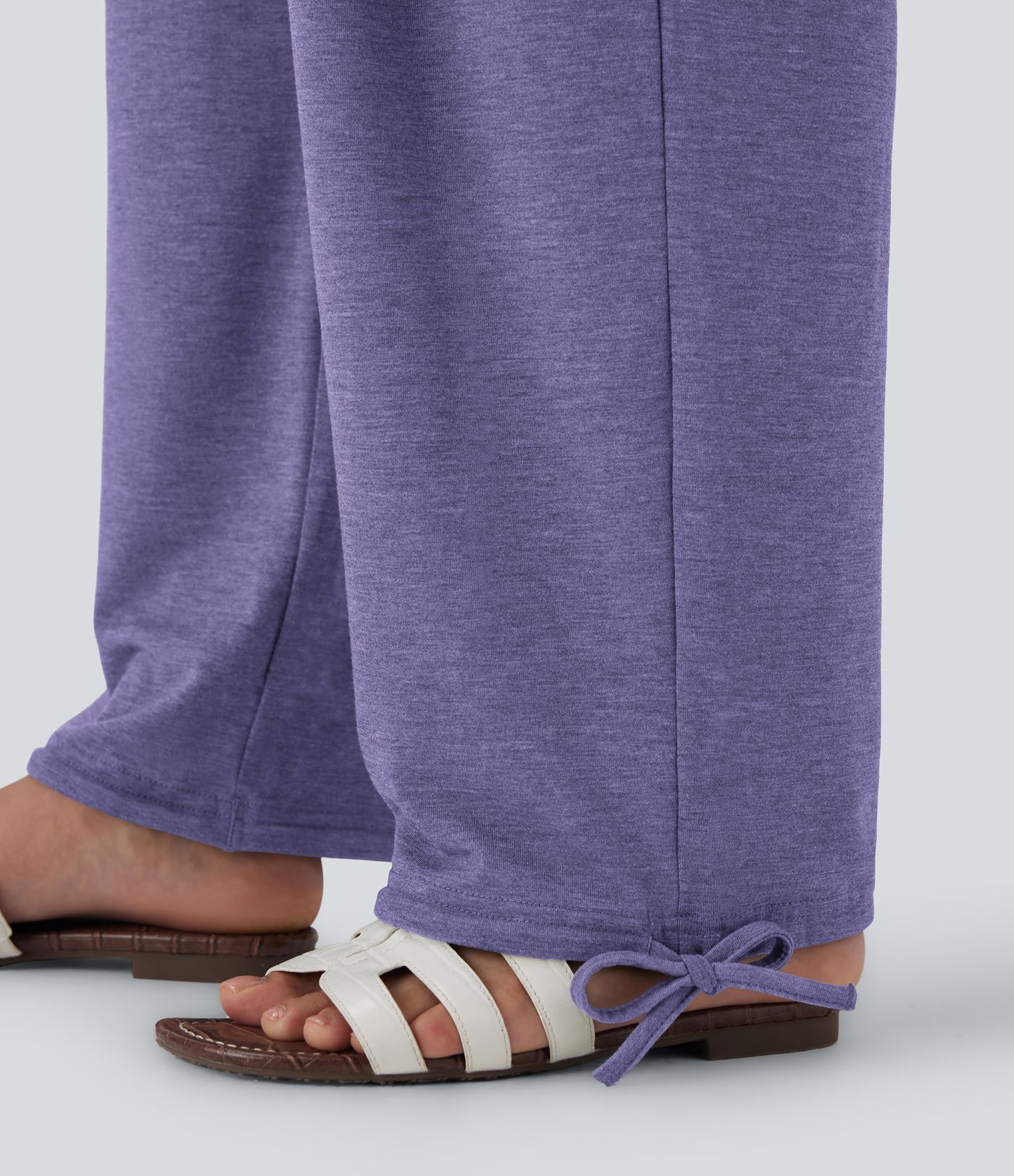 Joggers décontractés à taille haute avec poches et cordon de serrage Joggers décontractés à taille haute avec poches et cordon de serrage