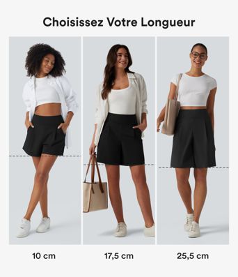 Short de travail large taille haute DayStretch avec poches