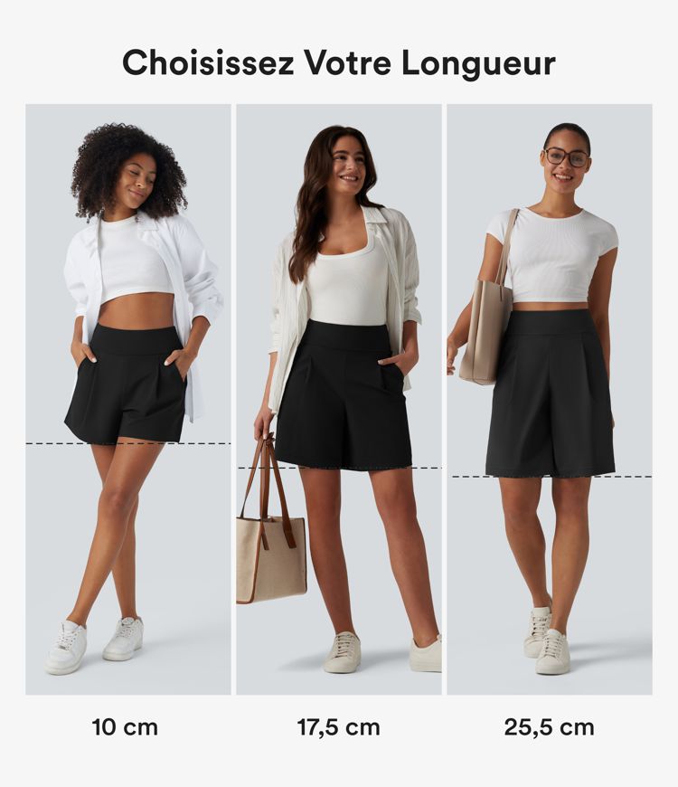 Short de travail large taille haute DayStretch avec poches