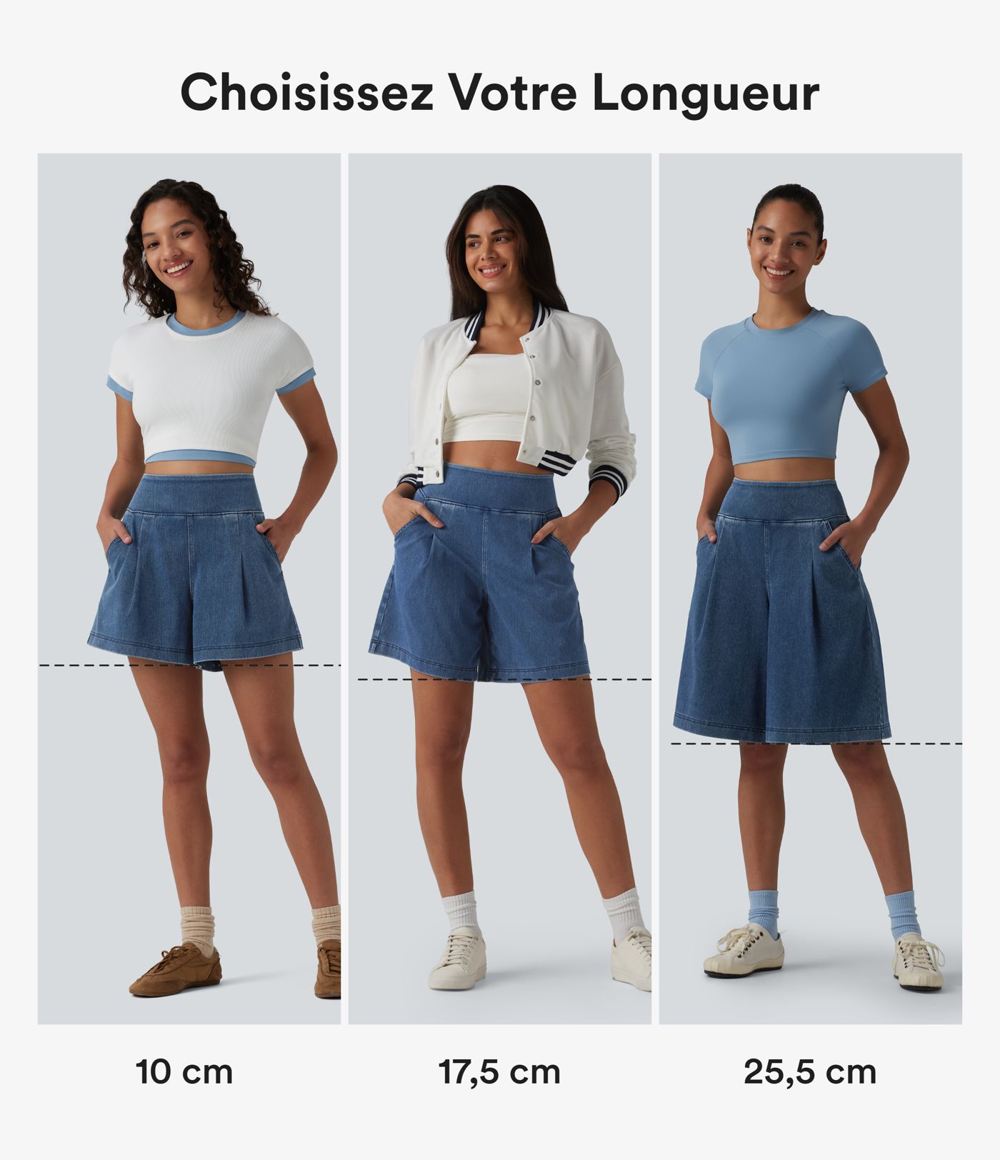 Short en jean ample Halara Flex™ taille haute décontracté avec poches