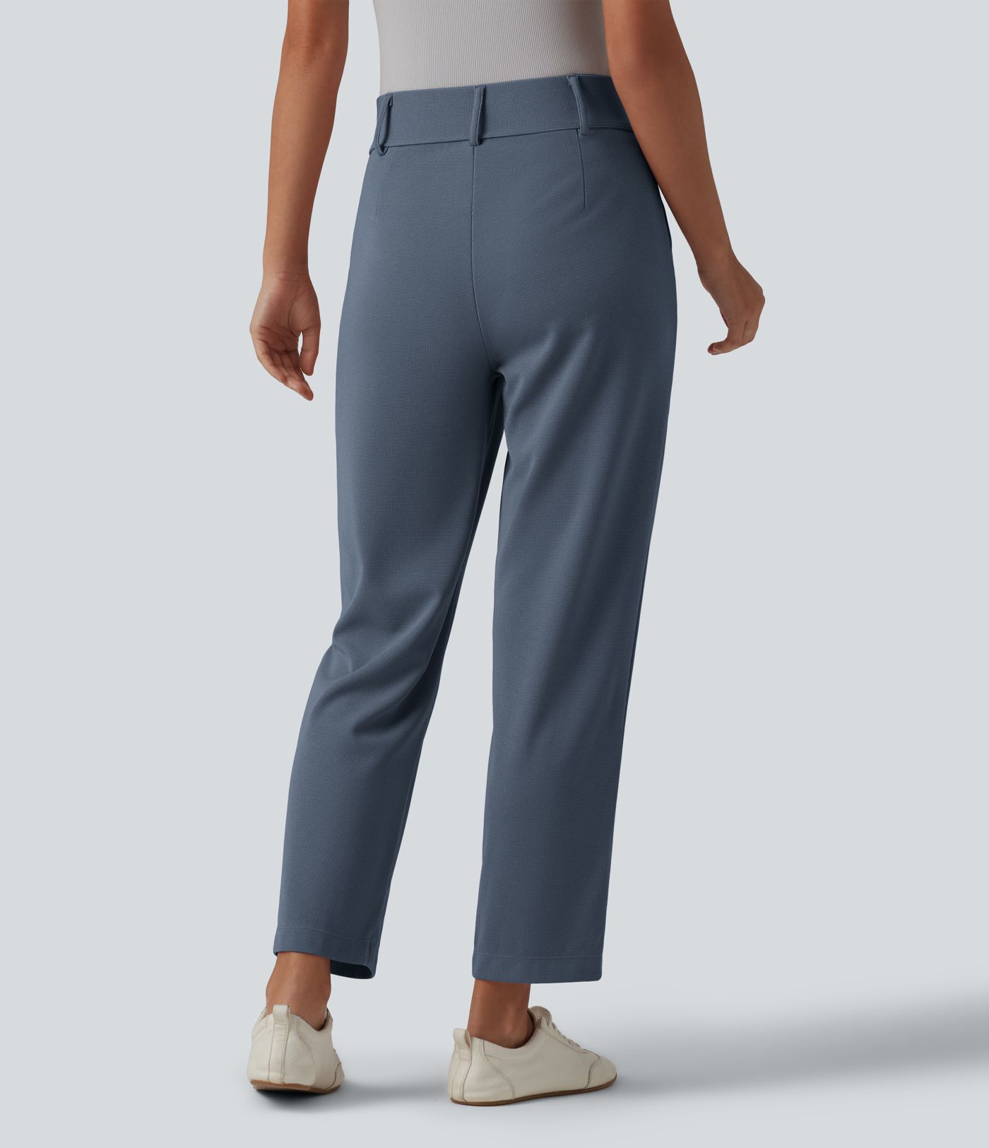 Halara Flex™ High Waisted Tapered Waffle Work Trousers with Pockets Halara Flex™ High Waisted Tapered Waffle Work Trousers with Pockets