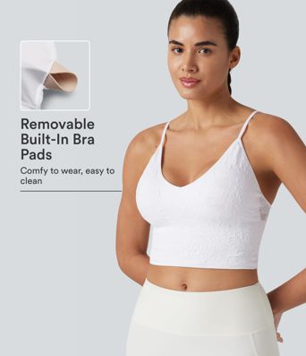 Débardeur de yoga court OneForm Seamless Flow à motif jacquard avec soutien-gorge intégré
