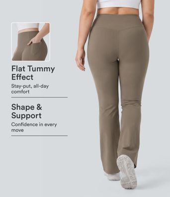 Halara UltraSculpt™ High Waisted Scrunch Butt Lifting Tummy Control Pocket Shaping Yoga Bootcut Plus Size Leggings