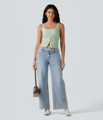 Square Neck Casual Tank Top