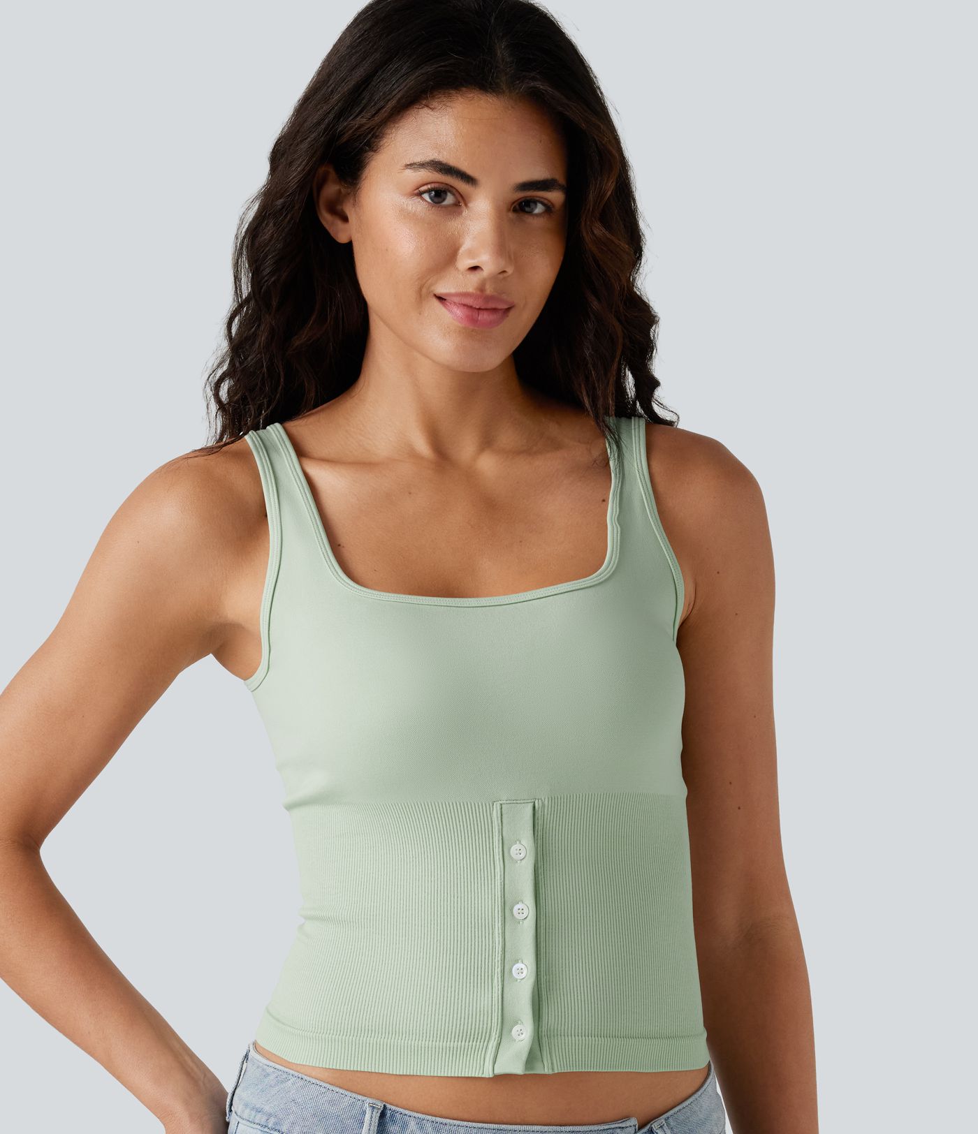 Square Neck Casual Tank Top