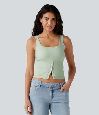 Square Neck Casual Tank Top