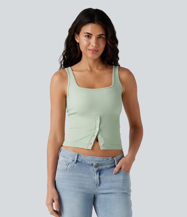 Square Neck Casual Tank Top