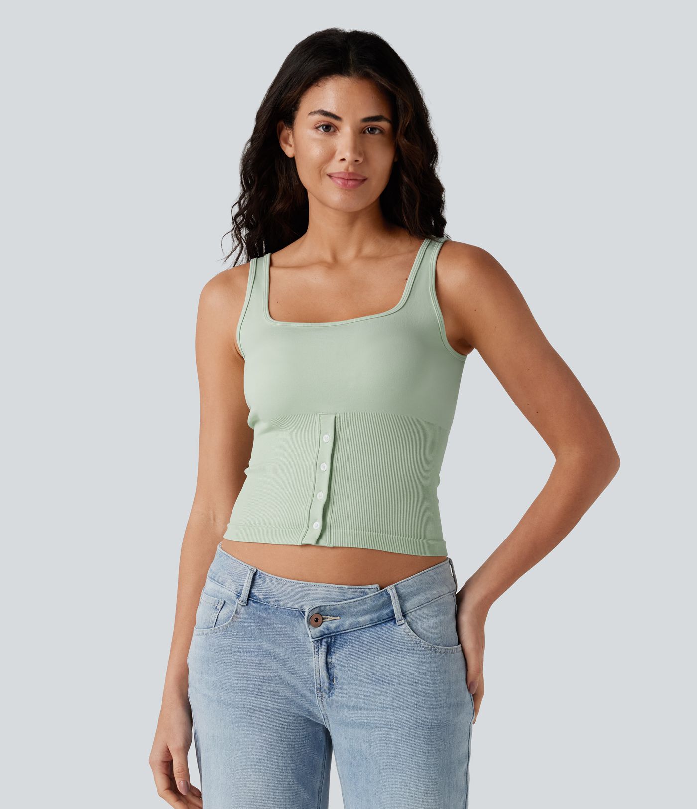 Square Neck Casual Tank Top