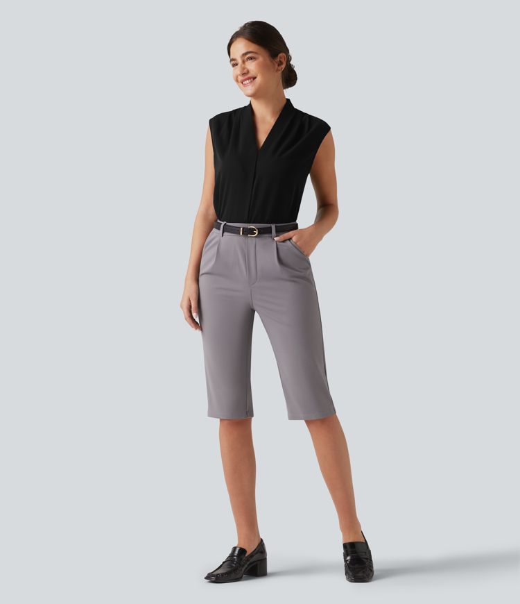 V Neck Sleeveless Work Bodysuit